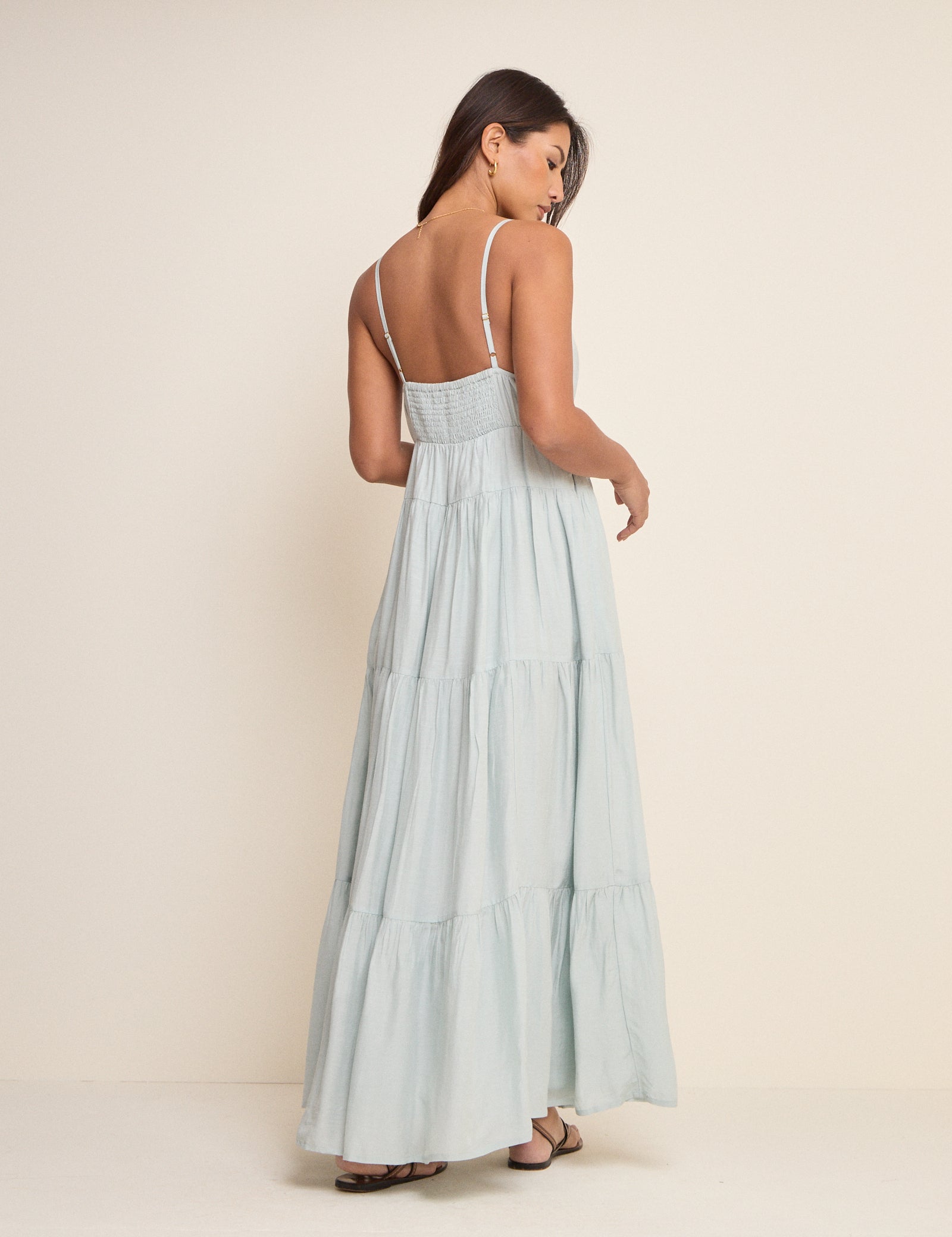 Powder Blue Tiered Thea Maxi Dress Powder Blue Tiered Thea Maxi Dress