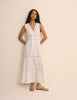 White Broderie Anglaise Wrena Midi Dress