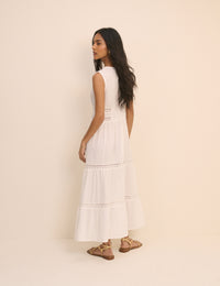 White Broderie Anglaise Wrena Midi Dress