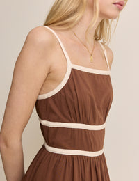 Brown Tiered Veronica Midi Dress