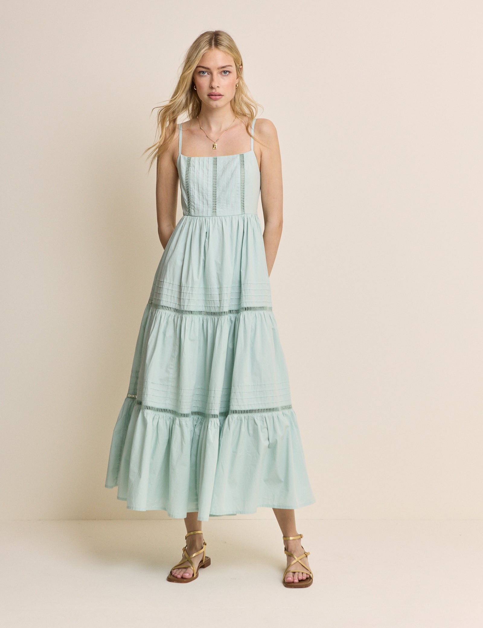 Mint Green Tiered Hayden Midi Dress