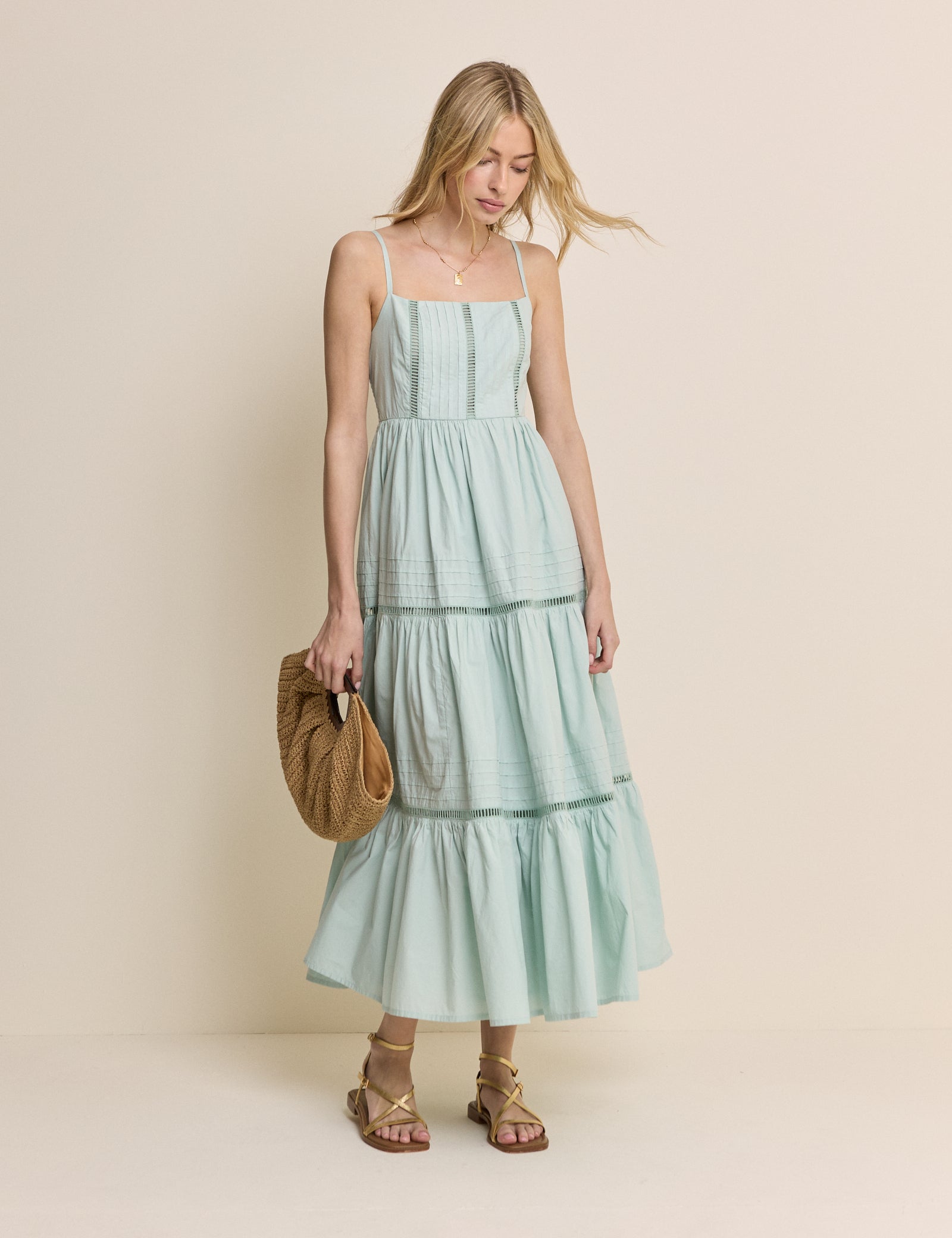 Mint Green Tiered Hayden Midi Dress