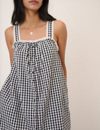 Black Gingham Romper