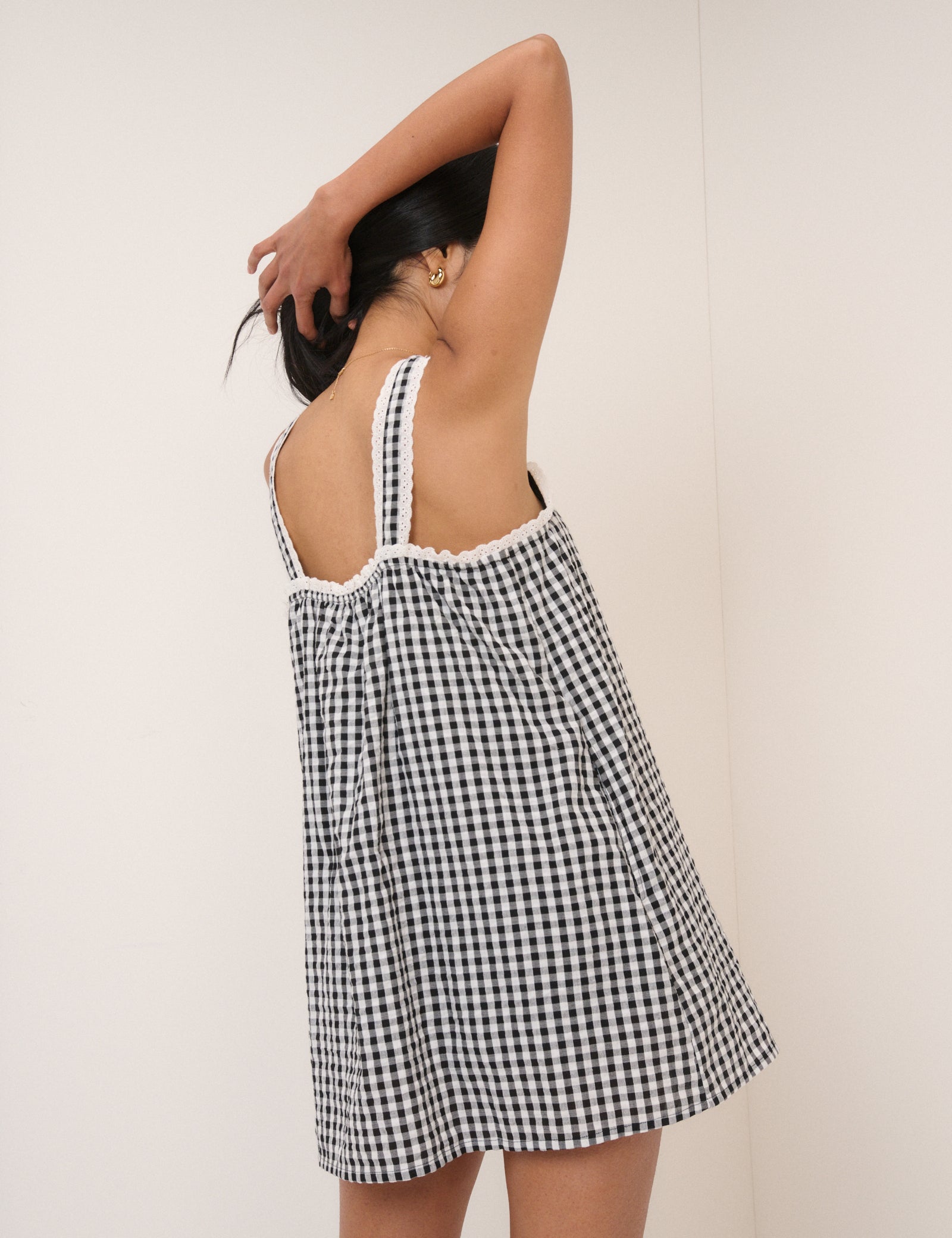 Black Gingham Romper