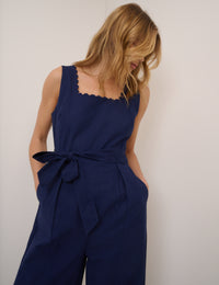 Navy Square Neck Jumpsuit