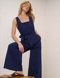 Navy Square Neck Jumpsuit