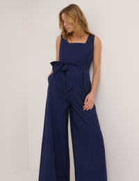 Navy Square Neck Jumpsuit