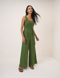 Green Square Neck Jumpsuit