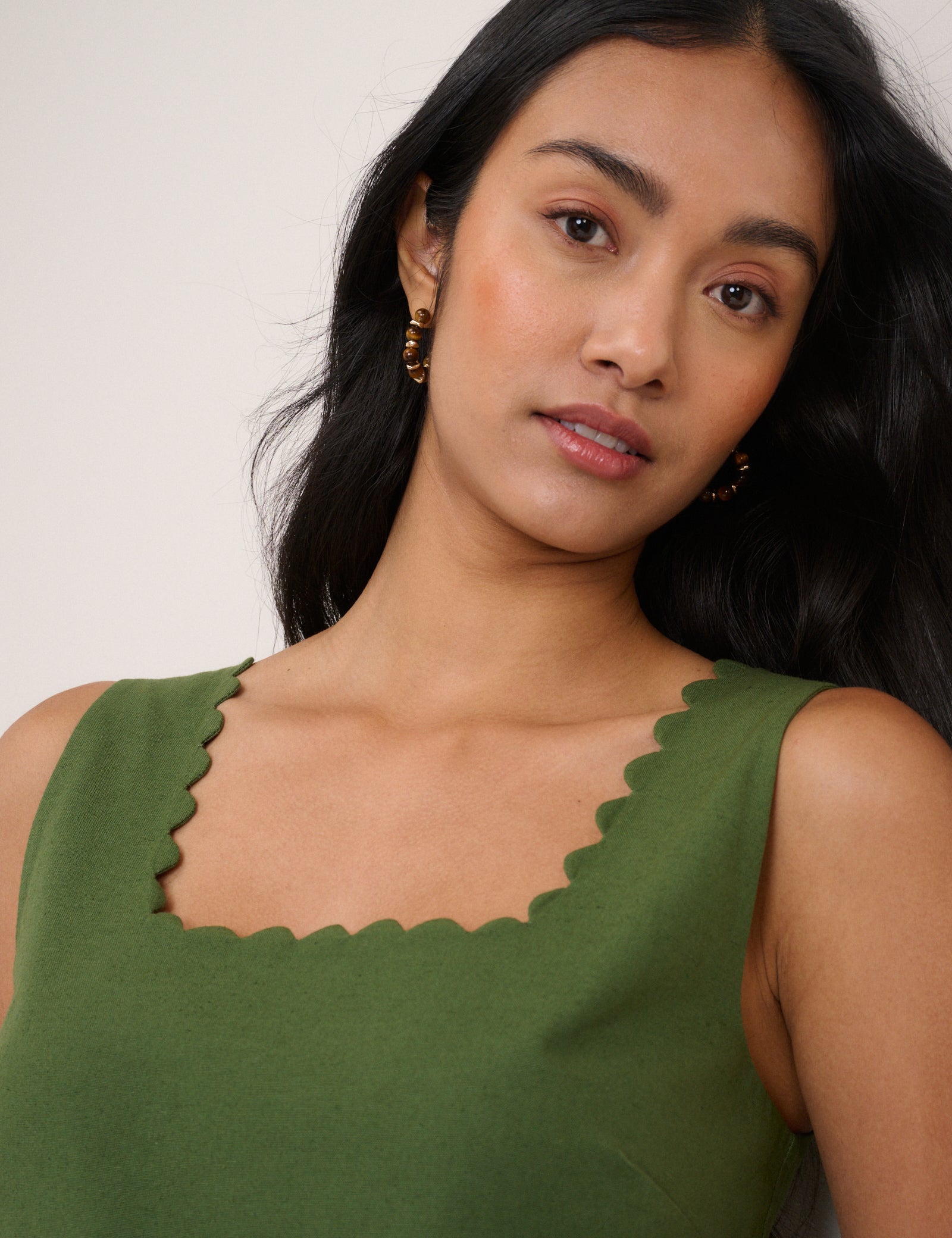 Green Square Neck Jumpsuit