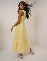 Butter Yellow Sleeveless Charlie Midi Dress