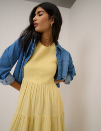 Butter Yellow Sleeveless Charlie Midi Dress