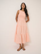 Coral Pink Sleeveless Charlie Midi Dress