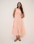 Coral Pink Sleeveless Charlie Midi Dress