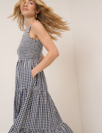 Black Gingham Sleeveless Charlie Midi Dress