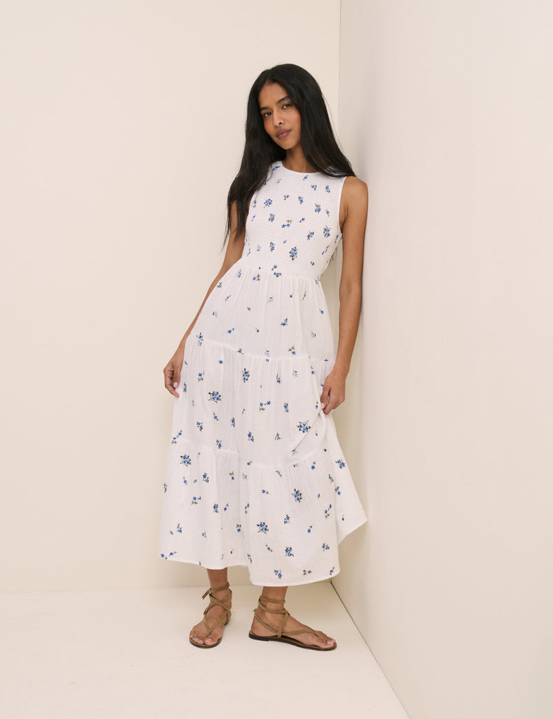 Sleeveless Floral Embroidered Charlie Midaxi Dress