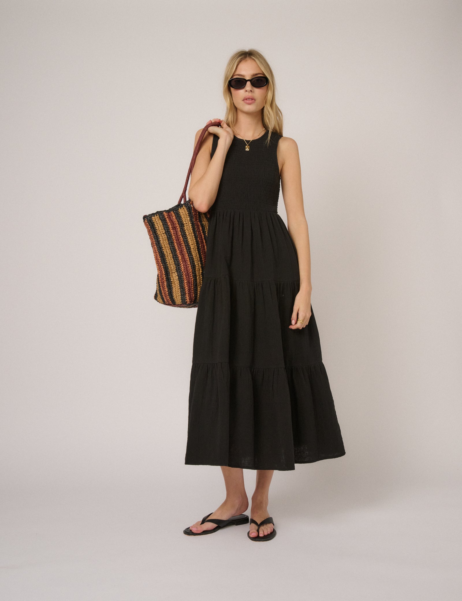 Black Sleeveless Charlie Midi Dress