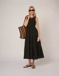Black Sleeveless Charlie Midi Dress