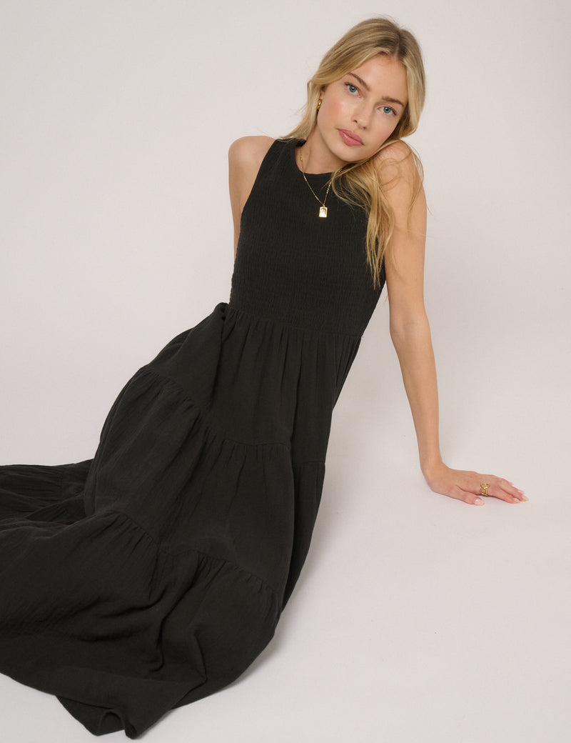 Black Sleeveless Charlie Midi Dress