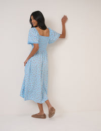 Blue Ditsy Floral Mia Midi Tea Dress