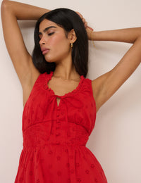 Red Floral Rylee Midi Dress