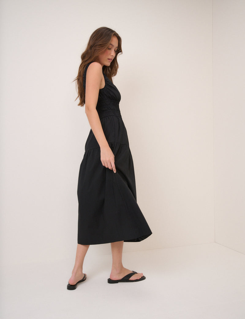 Black Juliette Midi Dress