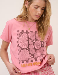 Pink Seashell Graphic T-Shirt
