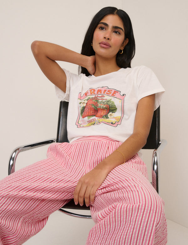 White Fruits Graphic T-Shirt