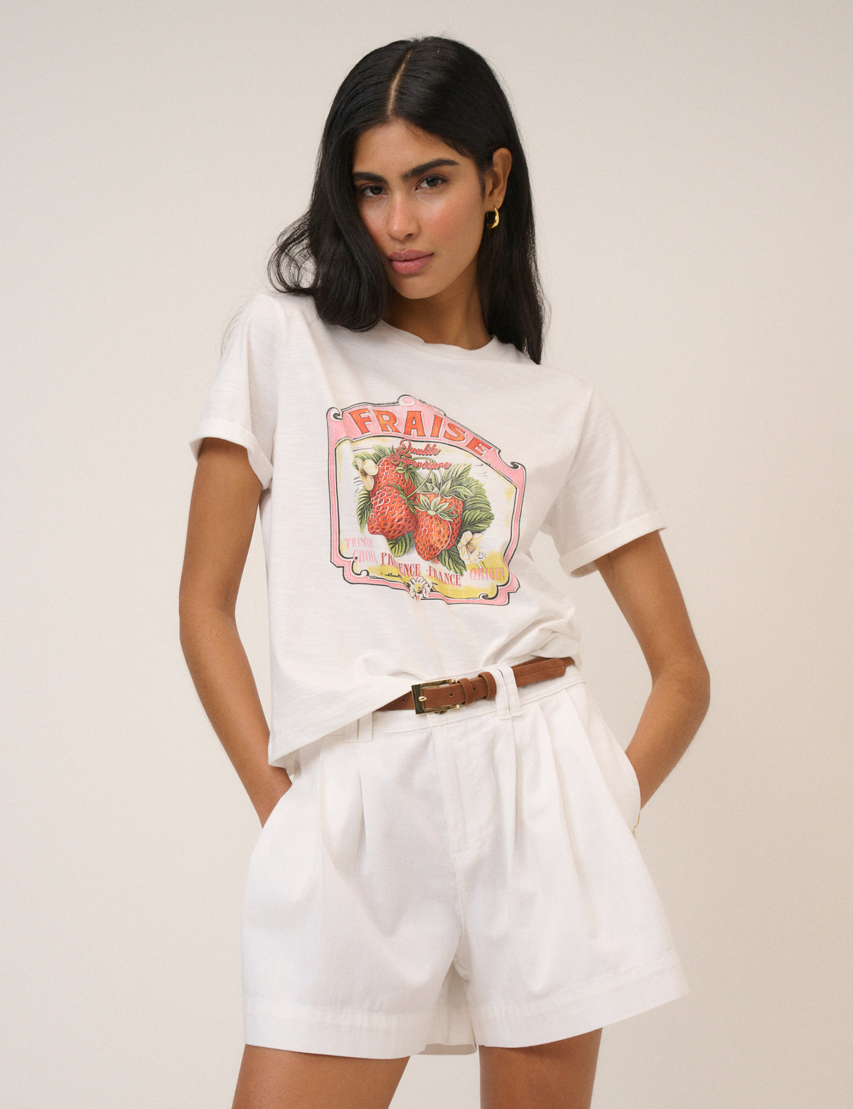 White Fruits Graphic T-Shirt