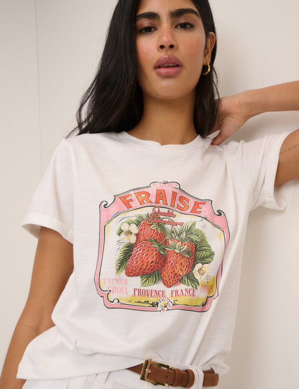 White Fruits Graphic T-Shirt