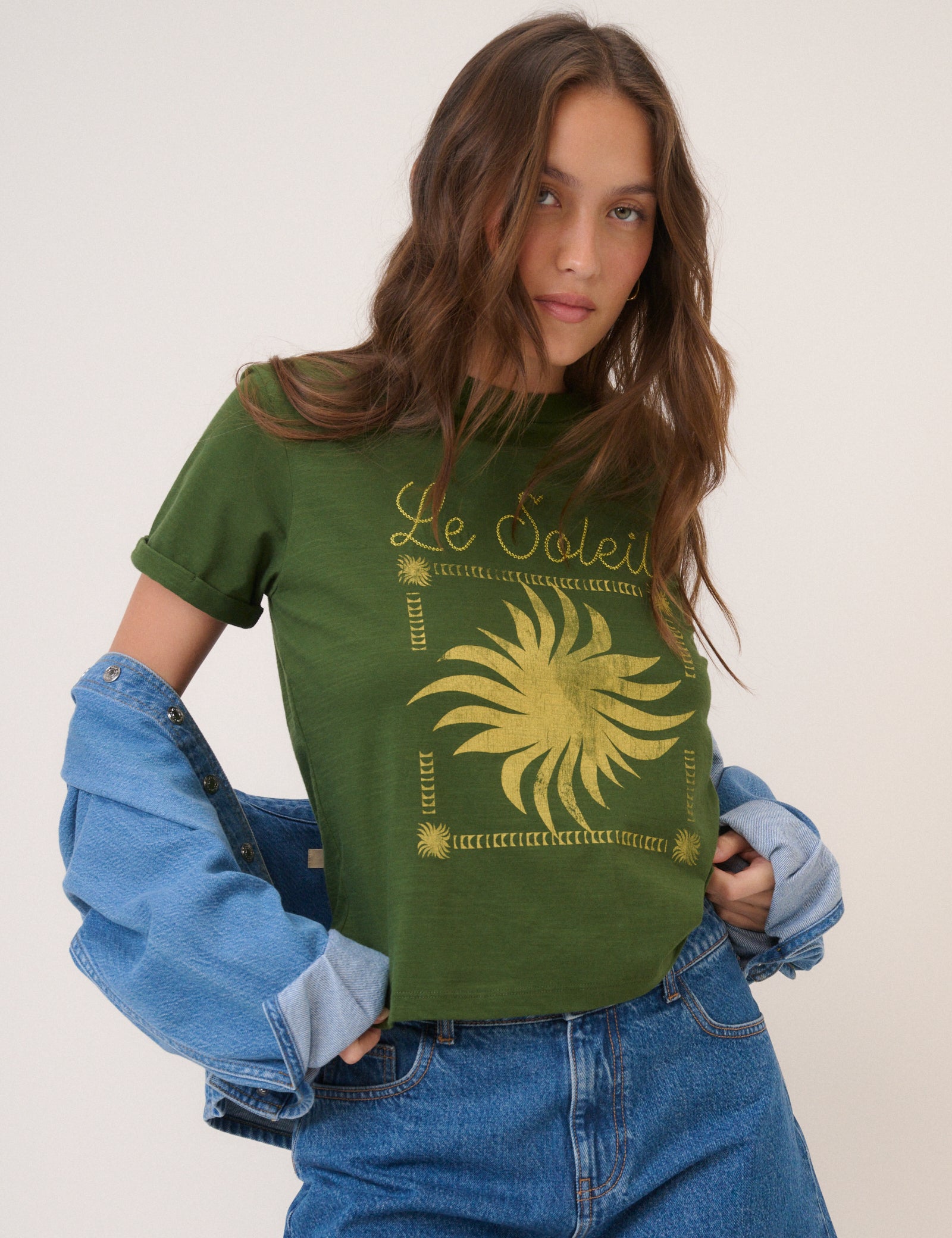 Dark Green Soleil Graphic T-Shirt