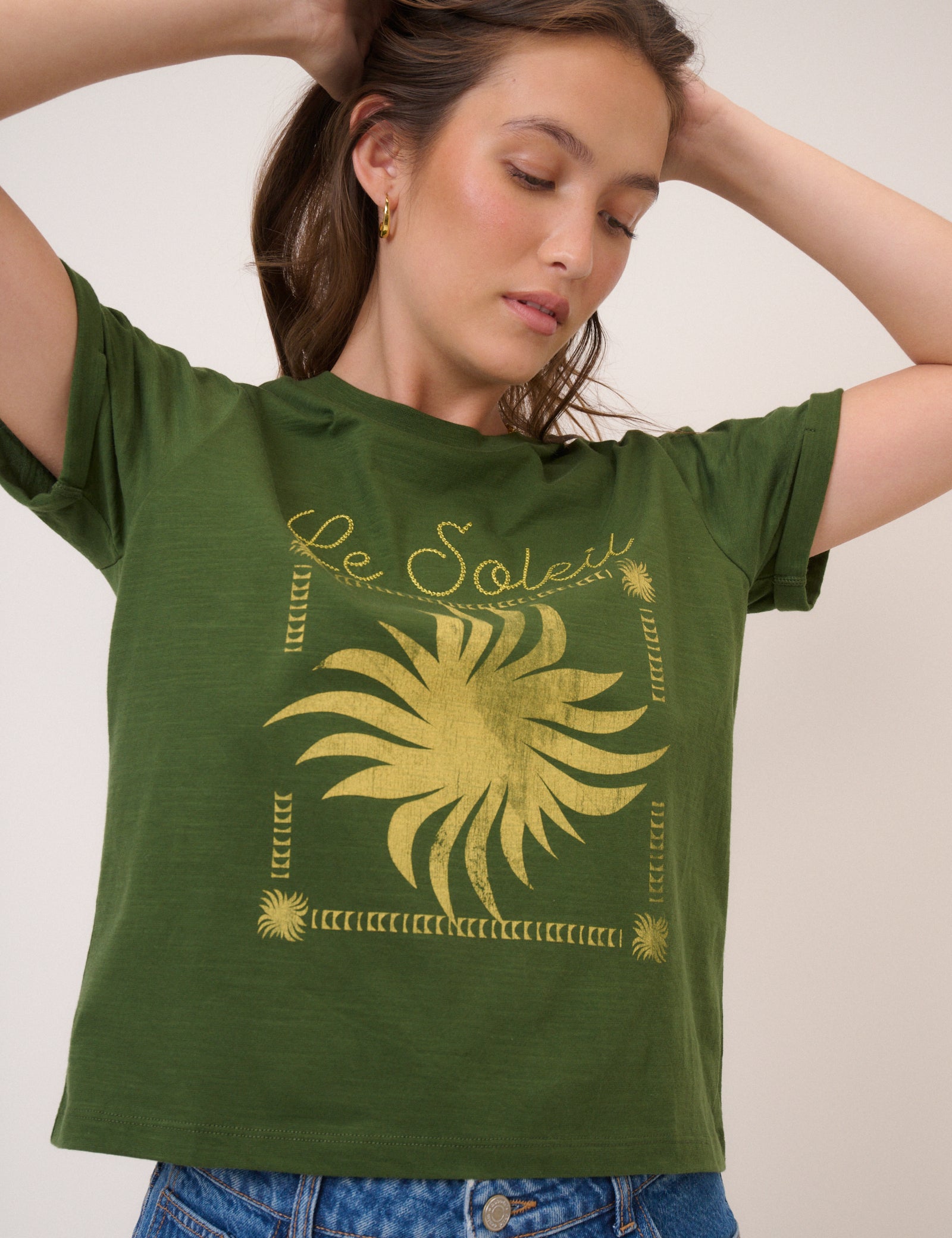 Dark Green Soleil Graphic T-Shirt
