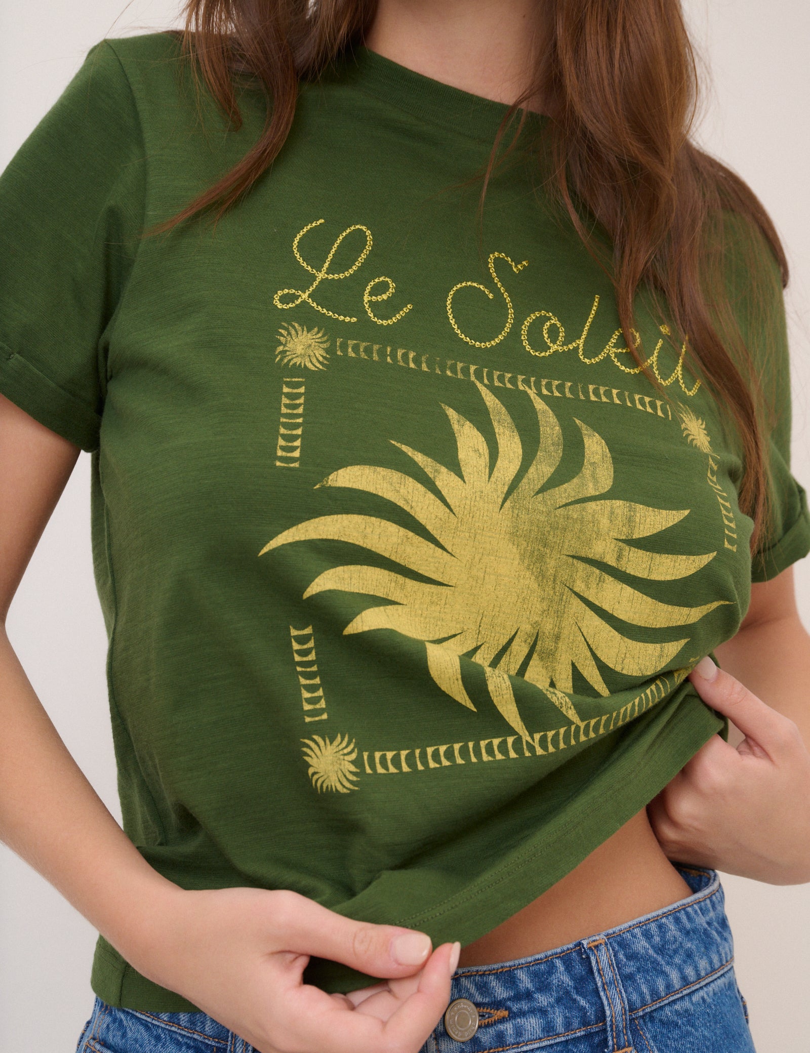 Dark Green Soleil Graphic T-Shirt