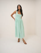 Mint Green Drop Waist Cora Midi Dress