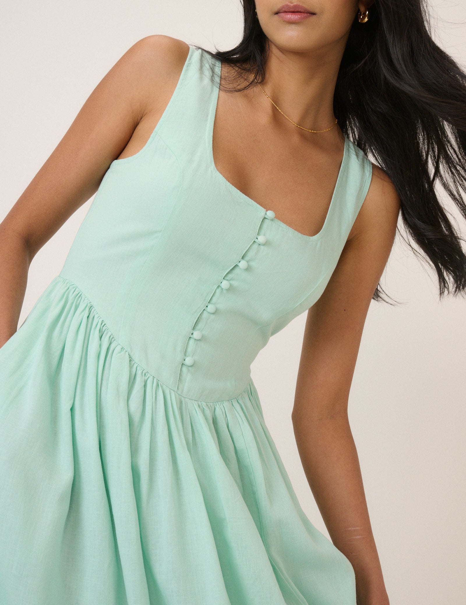 Mint Green Drop Waist Cora Midi Dress Mint Green Drop Waist Cora Midi Dress