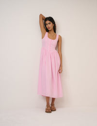 Pink Cora Midi Dress