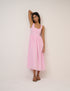 Pink Drop Waist Cora Midi Dress