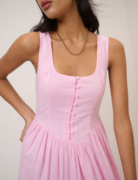 Pink Cora Midi Dress