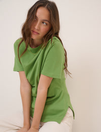 Green Pleated T-Shirt