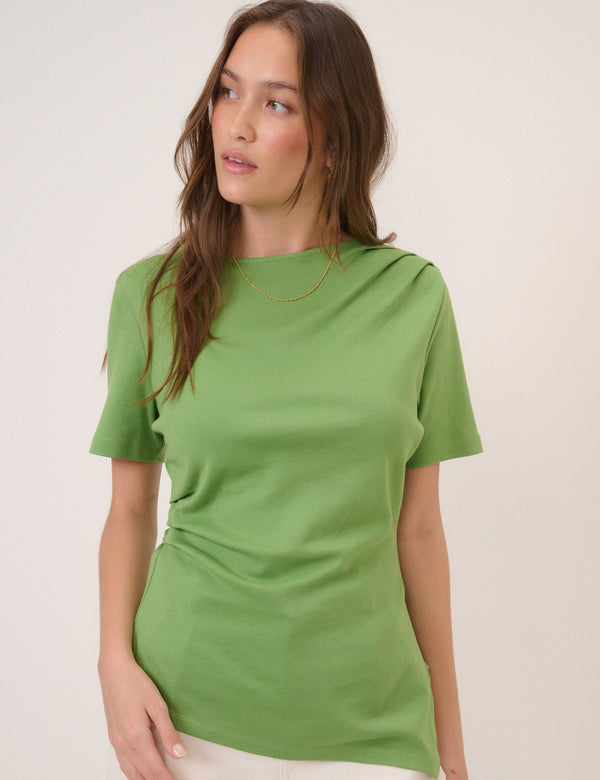 Green Pleated T-Shirt