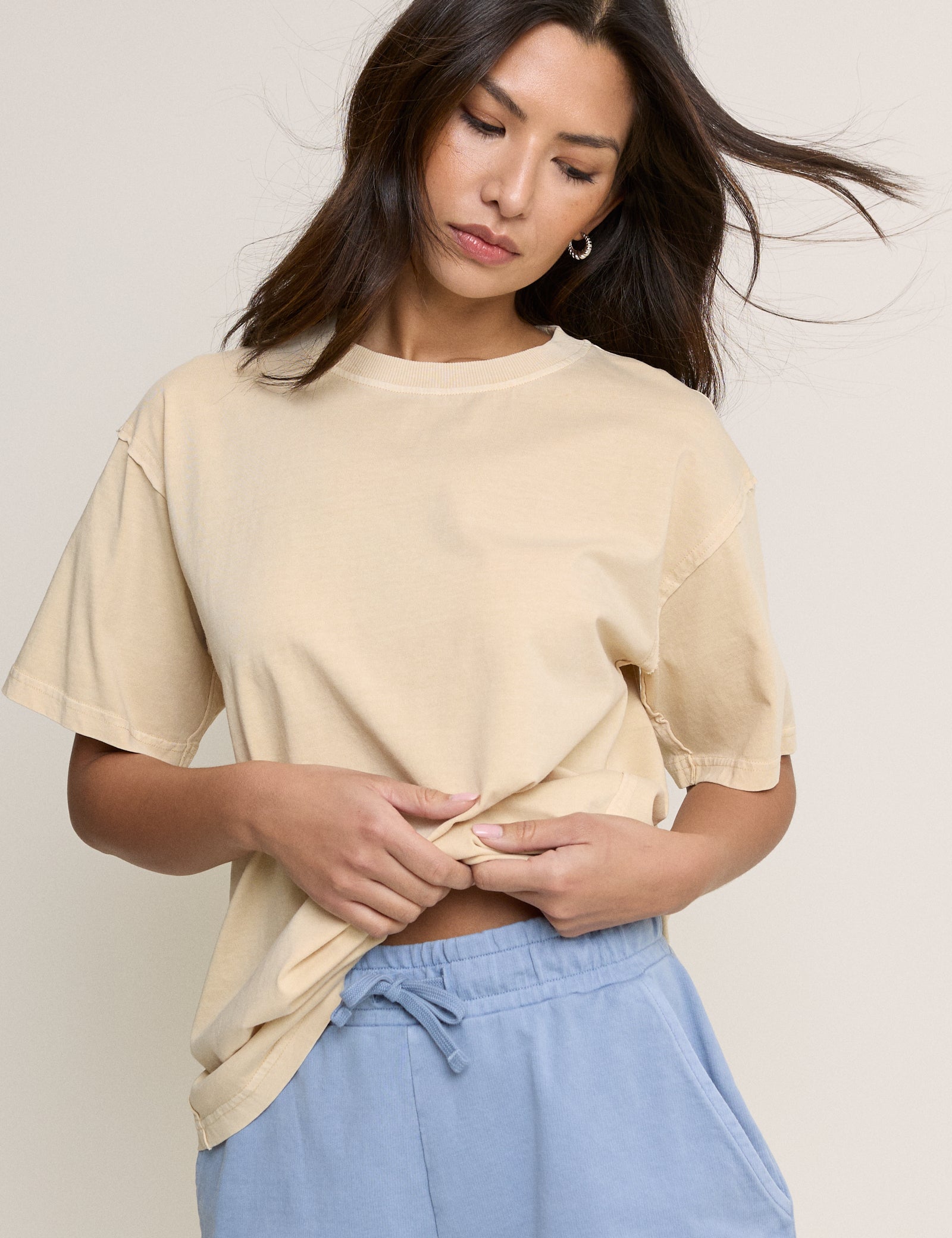 Yellow Raw Edge Relaxed T-shirt