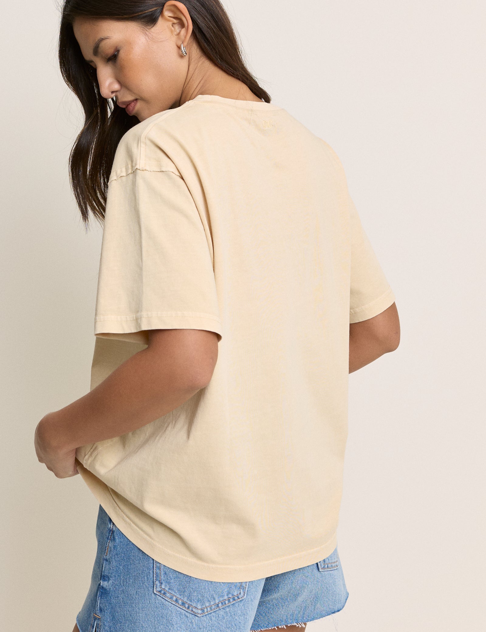 Yellow Raw Edge Relaxed T-shirt
