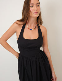 Black Halterneck Hallie Midi Dress