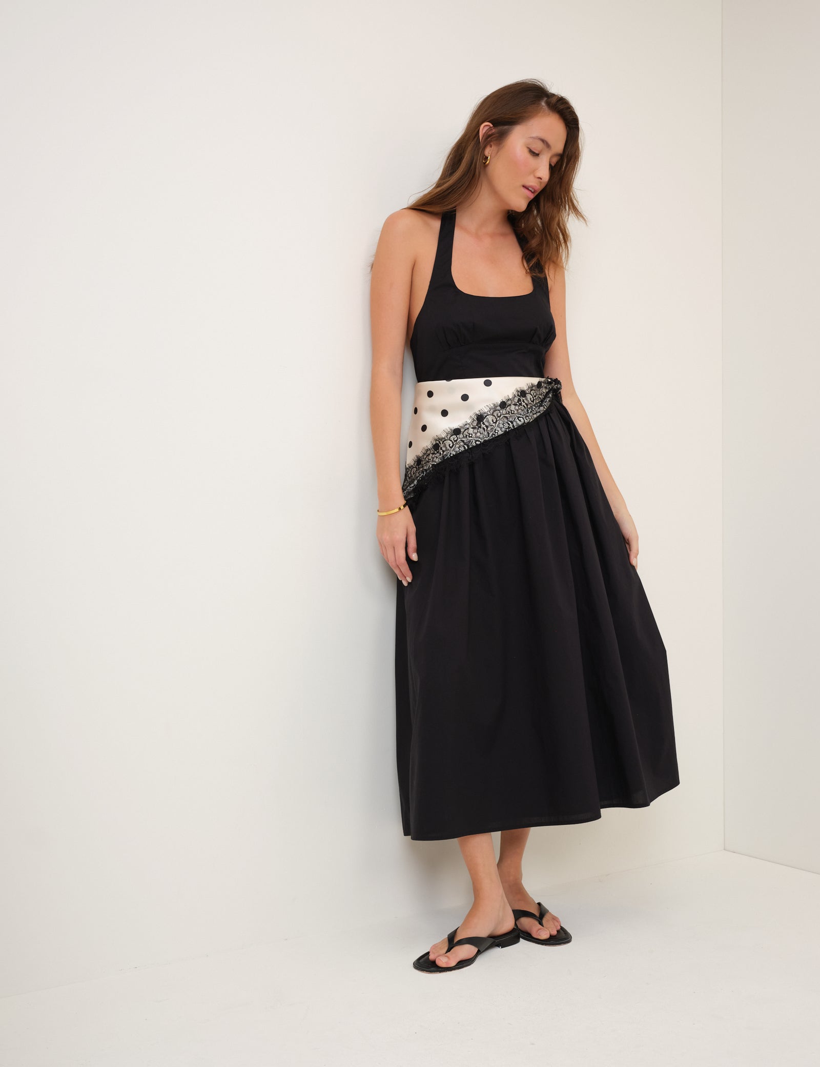 Black Halterneck Hallie Midi Dress