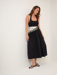 Black Halterneck Hallie Midi Dress