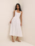 White Broderie Halterneck Hallie Midi Dress