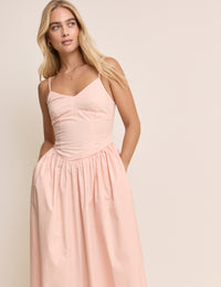 Coral Pink Renley Midi Dress