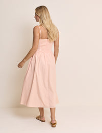 Coral Pink Renley Midi Dress