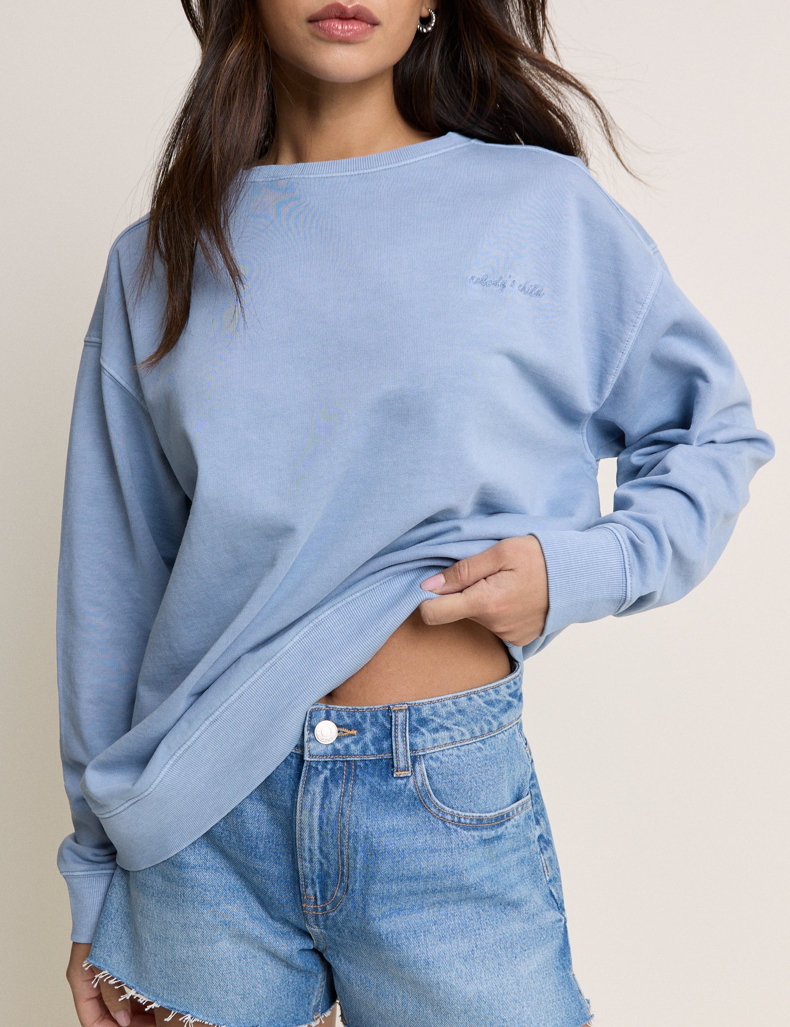 Light Blue Relaxed Fit Sweatshirt