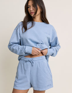 Light Blue Relaxed Fit Sweat Shorts