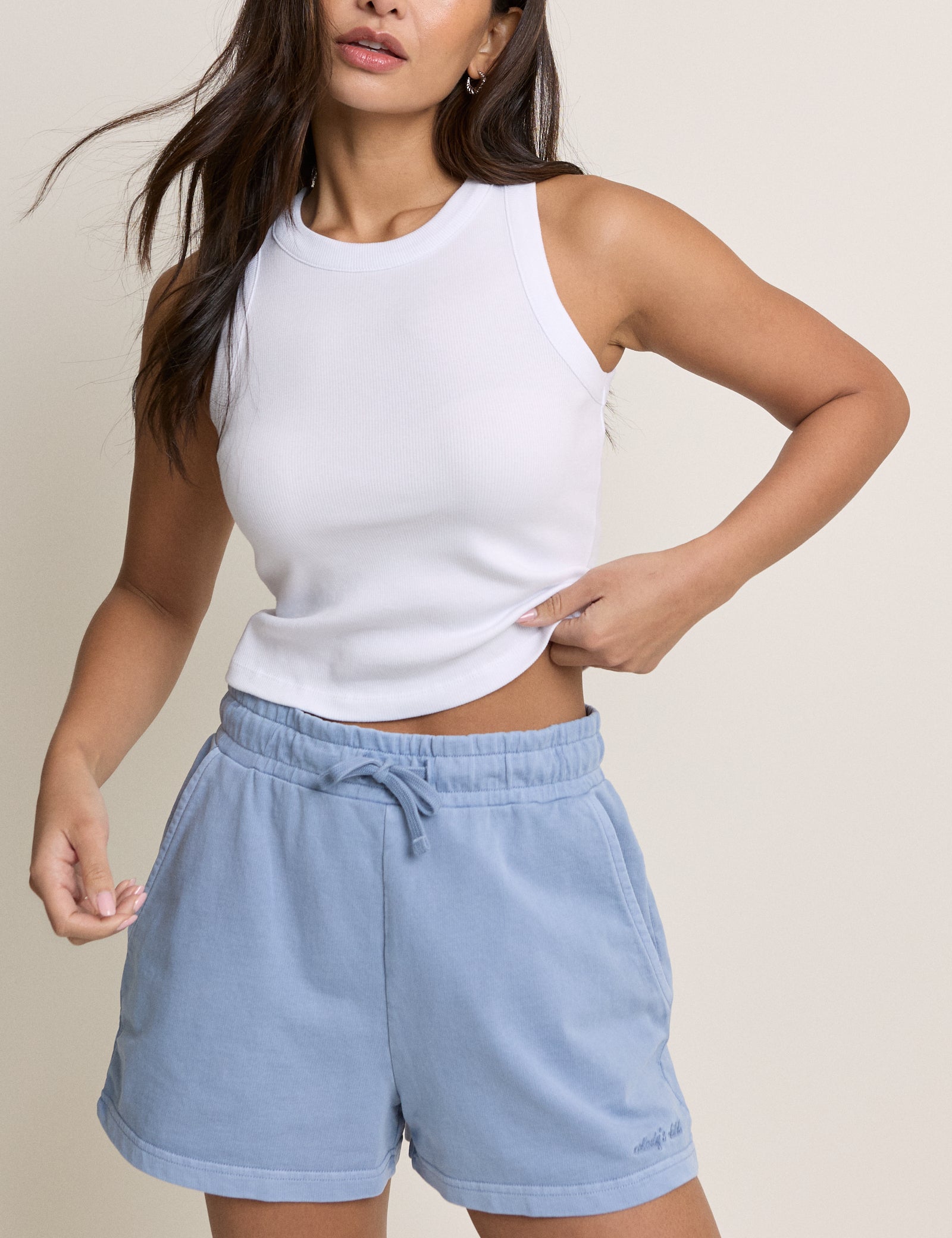 Light Blue Relaxed Fit Sweat Shorts